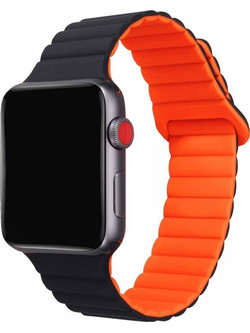 Celly Λουράκι Σιλικόνης Black / Orange (Apple Watch 42 / 44 / 45mm)