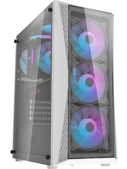Darkflash DK352 Plus Black White Gaming Midi Tower Κουτί Υπολογιστή με Πλαϊνό Παράθυρο