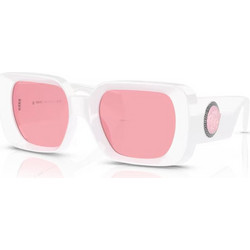 Versace VE4473U 314/84 Γυναικεία Γυαλιά Ηλίου Τετράγωνα Κοκάλινα Λευκά με Ροζ Polarized Φακό