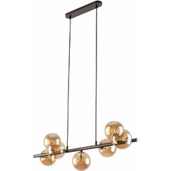TK Lighting Estera Κρεμαστό Φωτιστικό Οροφής Ράγα Πολύφωτο Καφέ 4506
