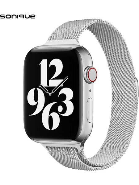 Sonique Milanese Slim Λουράκι Μεταλλικό Silver (Apple Watch 42 / 44 / 45 / 49mm)