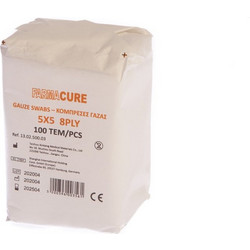 Farmacure Μη Αποστειρωμένες Γάζες 8ply 5x5cm 100τμχ