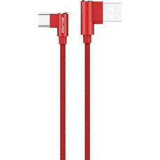 Awei CL-33 Angle 90° Braided USB-A to USB-C 1.2m Red CL-33