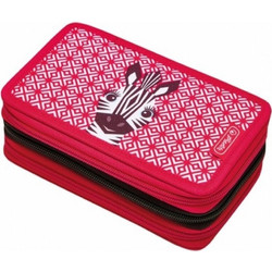 Herlitz Cute Animals Zebra Κασετίνα με 3 Θήκες Φούξια 4008110286953