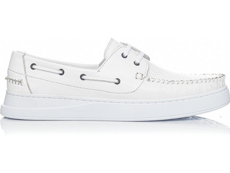 Ben Tailor Ανδρικά Μοκασίνια Boat Shoes Δερμάτινα Λευκά BENT.0702