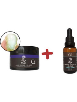 Qure Hard Water Pomade 100ml + Λάδι για Γένια 30ml