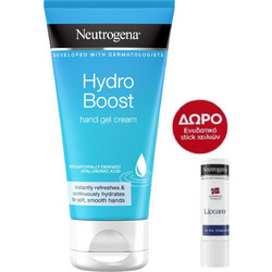 Neutrogena Box Hydro Boost Hand Gel Cream 75ml + Lipcare Lip Balm 4.8gr