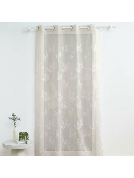 Kipper Κουρτίνα Παραθύρου Floral με Τρουκς 140x280 Berry Taupe