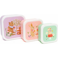 Petit Monkey Animals Picnic Πλαστικό Παιδικό Σετ Δοχείο Φαγητού Πολύχρωμο