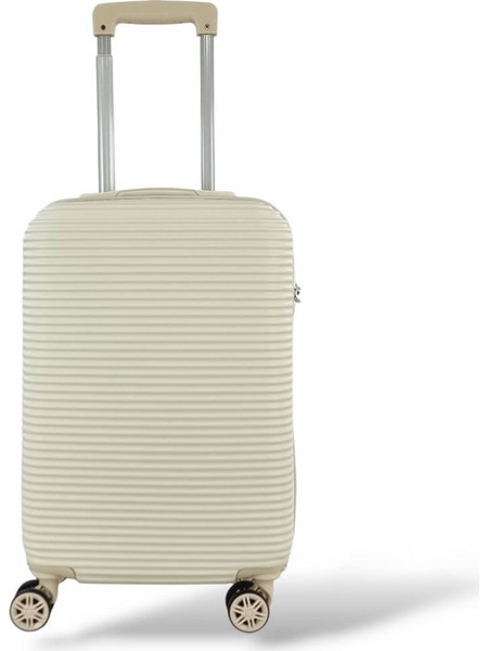 FlyNow FL0409C Βαλίτσα Καμπίνας 55x35x20cm με 4 Ρόδες Μπεζ