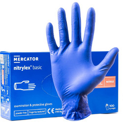 Mercator Medical Nitrylex Basic Γάντια Νιτριλίου Μπλε 100τμχ