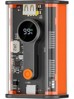 Recci RPB-P35 RPB-P35 Power Bank 10000mAh 22.5W με Θύρα USB-A & Θύρα USB-C Black Orange