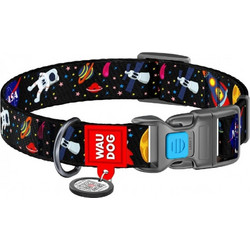 Waudog Nasa Plastic Κολάρο Σκύλου Μπλε Μαύρο 1.5x23-35cm