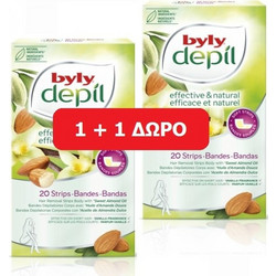 Byly Depil Sweet Almond Ταινίες Αποτρίχωσης για Σώμα 40τμχ