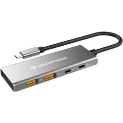 Conceptronic HUBBIES15G USB Hub 3.0 USB-C με 4 Θύρες USB-A / USB-C & Εξωτερική Παροχή Ρεύματος