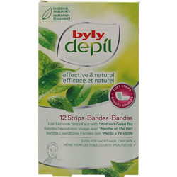 Byly Depil Mint Ταινίες Αποτρίχωσης για Πρόσωπο 12τμχ