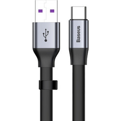 Baseus Nimble Flat USB-A to USB-C 40W 0.23m Black Silver CATMBJ-BG1