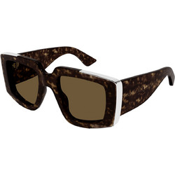 Alexander McQueen AM0446S 002 Γυναικεία Γυαλιά Ηλίου Τετράγωνα Κοκάλινα Ταρταρούγα με Καφέ Φακό