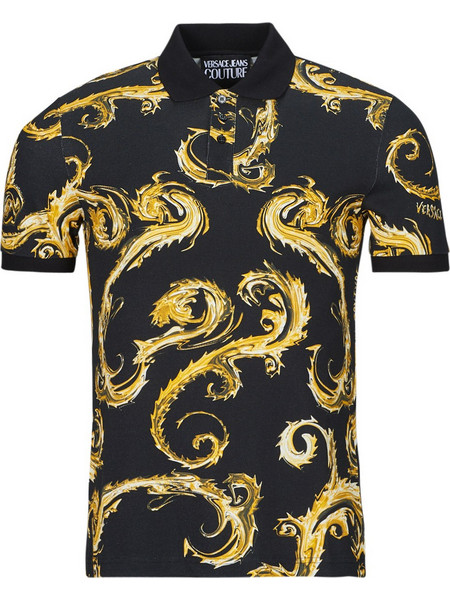 Versace Jeans Couture Ανδρική Μπλούζα Polo Κοντομάνικη Μαύρη 77GAG6S0JS390-G89