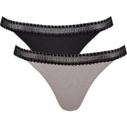 Sloggi Βαμβακερά Γυναικεία Brazil με Δαντέλα 2Pack 10213088-M014