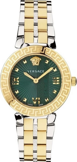 Versace Greca Icon Γυναικείο Ρολόι με Ασημί Χρυσό Μεταλλικό Μπρασελέ ...