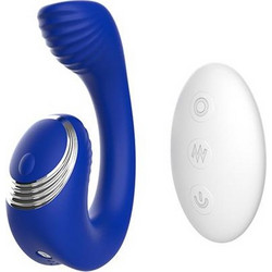 Chisa Novelties Lust Ripple Meteor Διπλός Δονητής για Ζευγάρια με Τηλεχειριστήριο 11.6cm Μπλε