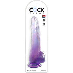 Pipedream King Cock 10" Ρεαλιστικό Dildo με Βεντούζα & Όρχεις 25.4cm Μωβ