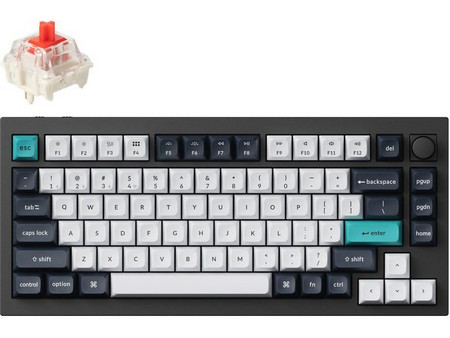 Keychron Q1 Max QMK/VIA Ασύρματο Μηχανικό Gaming Πληκτρολόγιο 65% με Gateron Jupiter Red Διακόπτες Black