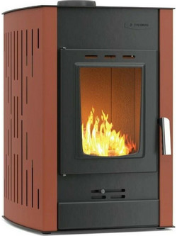 Thermiki ATS 30 Hydro Aero Brown Ατσάλινη Ξυλόσομπα Καλοριφέρ Αερόθερμη 30kW