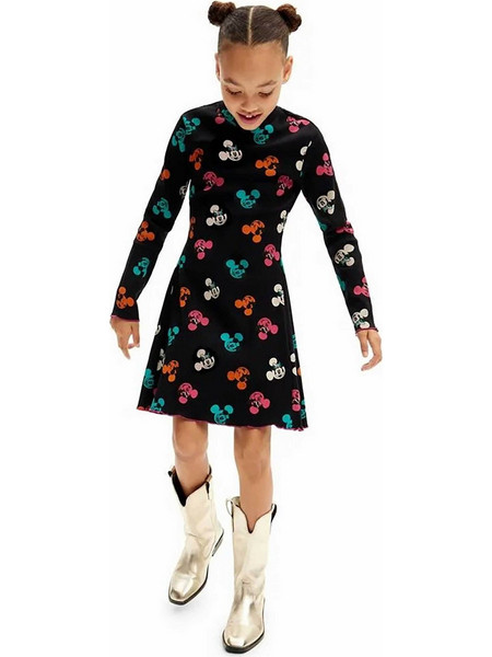 Desigual Παιδικό Φόρεμα Floral Μαύρο Πολύχρωμο 24WGVK12