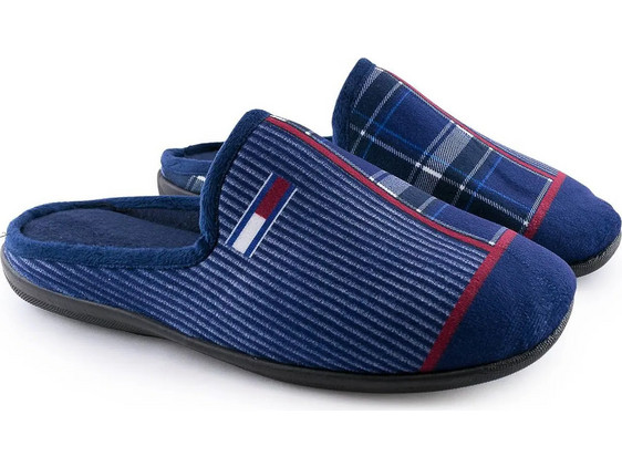 Love4shoes Χειμερινές Ανδρικές Παντόφλες Navy Μπλε D52