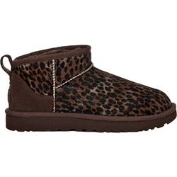 UGG Classic Ultra Mini Γυναικεία Μποτάκια Suede Σοκολατί με Γούνα 1158328-00K1