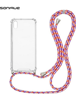 Sonique Strap Back Cover Transparent / Rainbow Coral (iPhone XS Max)