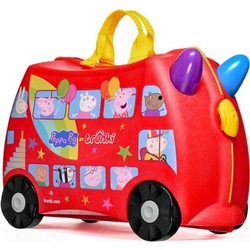 Trunki Peppa Pig Party Bus 0000947 Παιδική Βαλίτσα Καμπίνας με 4 Ρόδες Κόκκινη