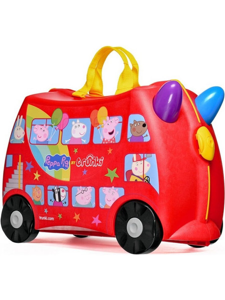 Trunki Peppa Pig Party Bus 0000947 Παιδική Βαλίτσα Καμπίνας με 4 Ρόδες Κόκκινη