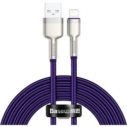 Baseus Cafule Metal Series Braided USB-A to Lightning Cable 2m Purple 6953156202306