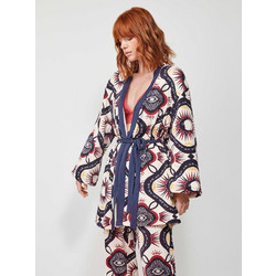 Gisela Γυναικεία Ρόμπα Χειμωνιάτικη Fleece Πολύχρωμη 2-20195