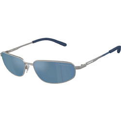 Arnette AN3092 722 Ανδρικά Γυαλιά Ηλίου Ορθογώνια Μεταλλικά Ασημί με Μπλε Φακό
