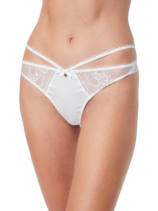 Minerva Γυναικείο Sexy String με Δαντέλα Λευκό 90-80936-004