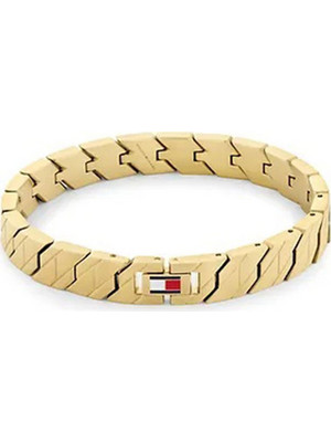 Tommy Hilfiger Ανδρικό Βραχιόλι Χειροπέδα από Ατσάλι Επιχρυσωμένο 2790620