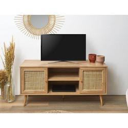 Home Deco Έπιπλο Τηλεόρασης Ξύλινο Φυσικό Χρώμα Μ115xΠ39xΥ56.5cm Bali HD7457