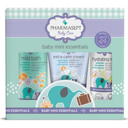 Pharmasept Baby Care Mini Essentials Mild Bath 100ml + Baby Care Extra Calm Cream 40ml + Baby Care Hydrating Milk 40ml