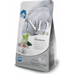 Farmina N&D White Grain Free Fish Monoprotein Soft & Shiny White Coat Mini Adult with Sea Bass, Spirulina & Fennel 5kg
