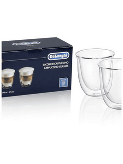 DeLonghi Σετ Ποτήρια Καφέ Γυάλινα 190ml 2τμχ DLSC311CAPPUCCINO
