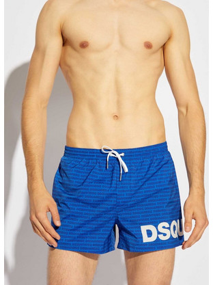 Dsquared2 Ανδρικό Μαγιό Σορτς με Σχέδια Royal Blue D7B5C5950-25K
