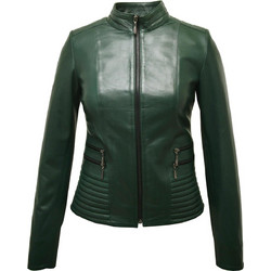 Leather 100 Γυναικείο Μπουφάν Δερμάτινο Κοντό Κυπαρισσί 05-W-FOUR