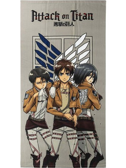 Cerda Attack On Titan Παιδική Πετσέτα Θαλάσσης Microfiber Γκρι 70x140cm 2200010220