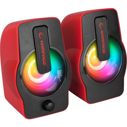 Rampage RMS-G7 Falsetto Ηχεία Υπολογιστή 2.0 6W με RGB Φωτισμό Κόκκινα