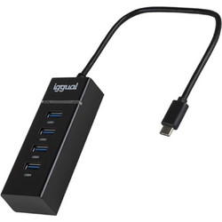 Iggual IGG319239 USB Hub 3.0 USB-C με 4 Θύρες USB-A & Εξωτερική Παροχή Ρεύματος