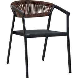 Varossi Cactus-Tx Πολυθρόνα Κήπου Rattan Καφέ Μαύρη 900-316